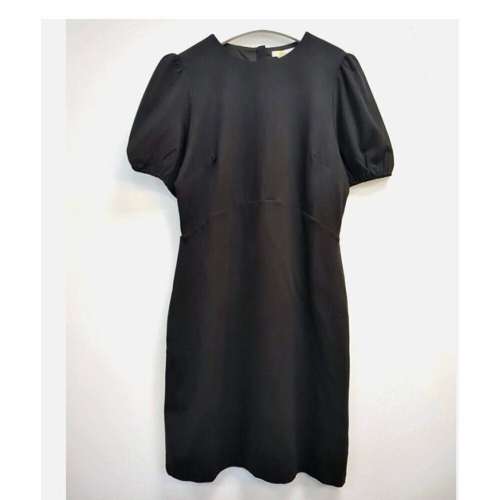 Boden Womens Mini Dress UK 8R US 4R Black Cut Out Jersey Puff Sleeve D0380 NWT